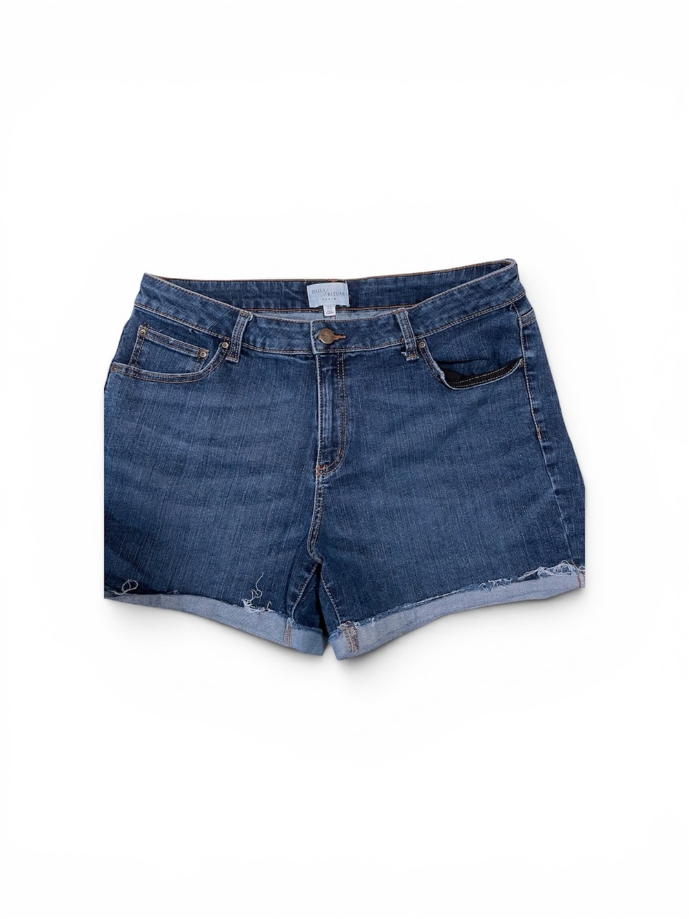 Daily Ritual Dark Blue Denim Cutoff Shorts